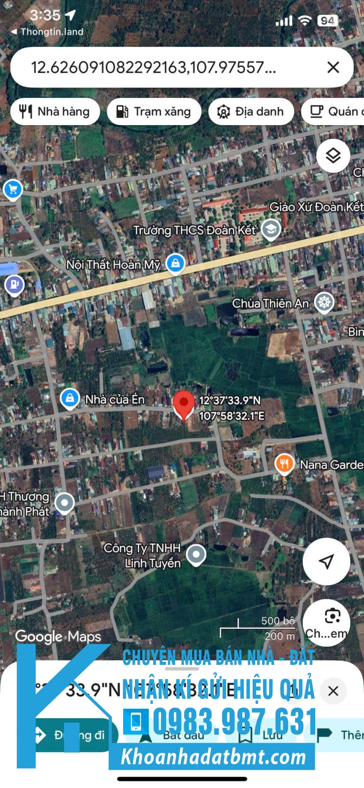 💎 Lô TC 10x48m hẻm VÕ VĂN KIỆT nối dài, gần chợ Đoàn Kết- Hoà Khánh