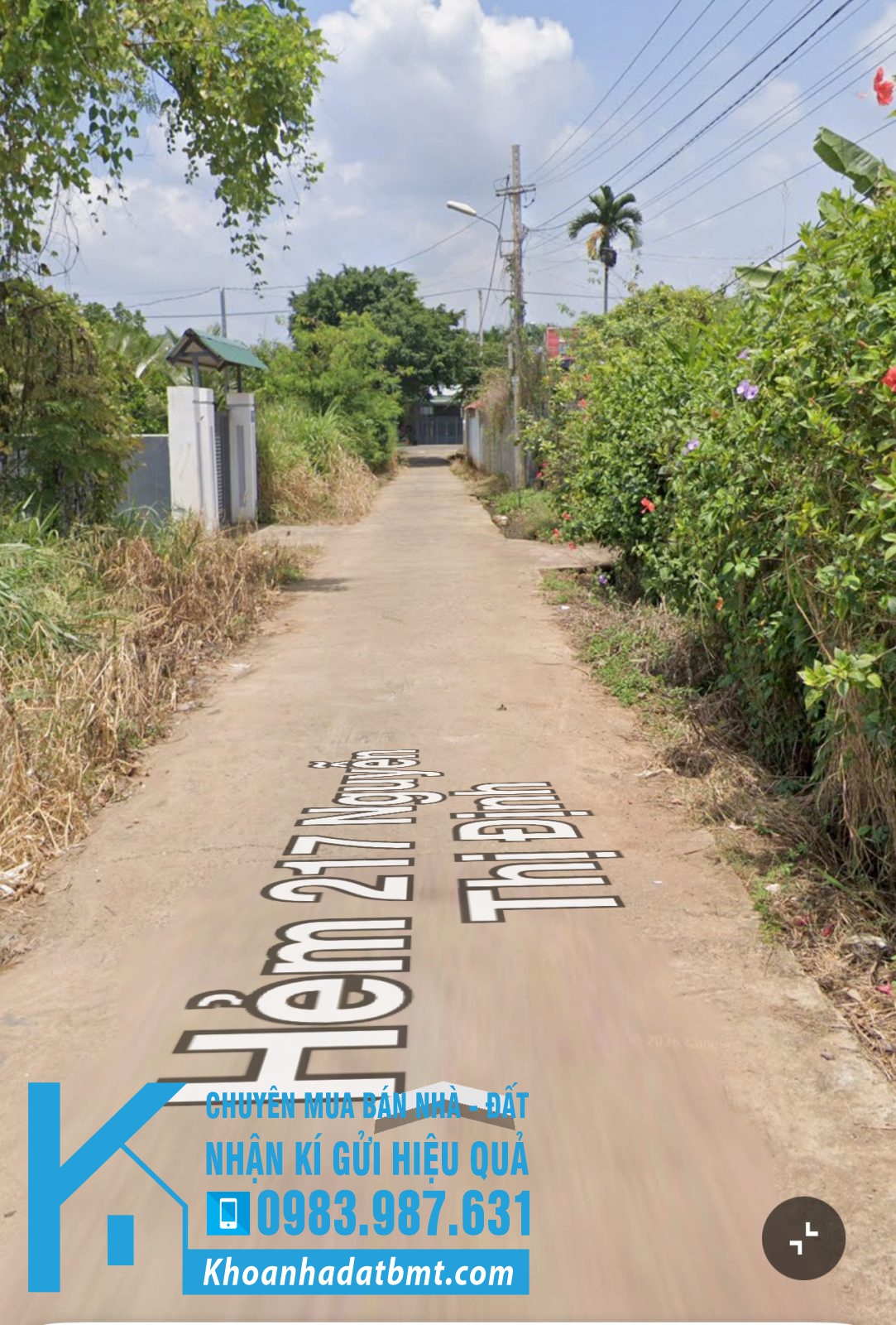 💎 Lô TC100% 5,5x20m hẻm 217 Nguyễn Thị Định, phường Thành Nhất, gần bv Phổi tỉnh đaklak