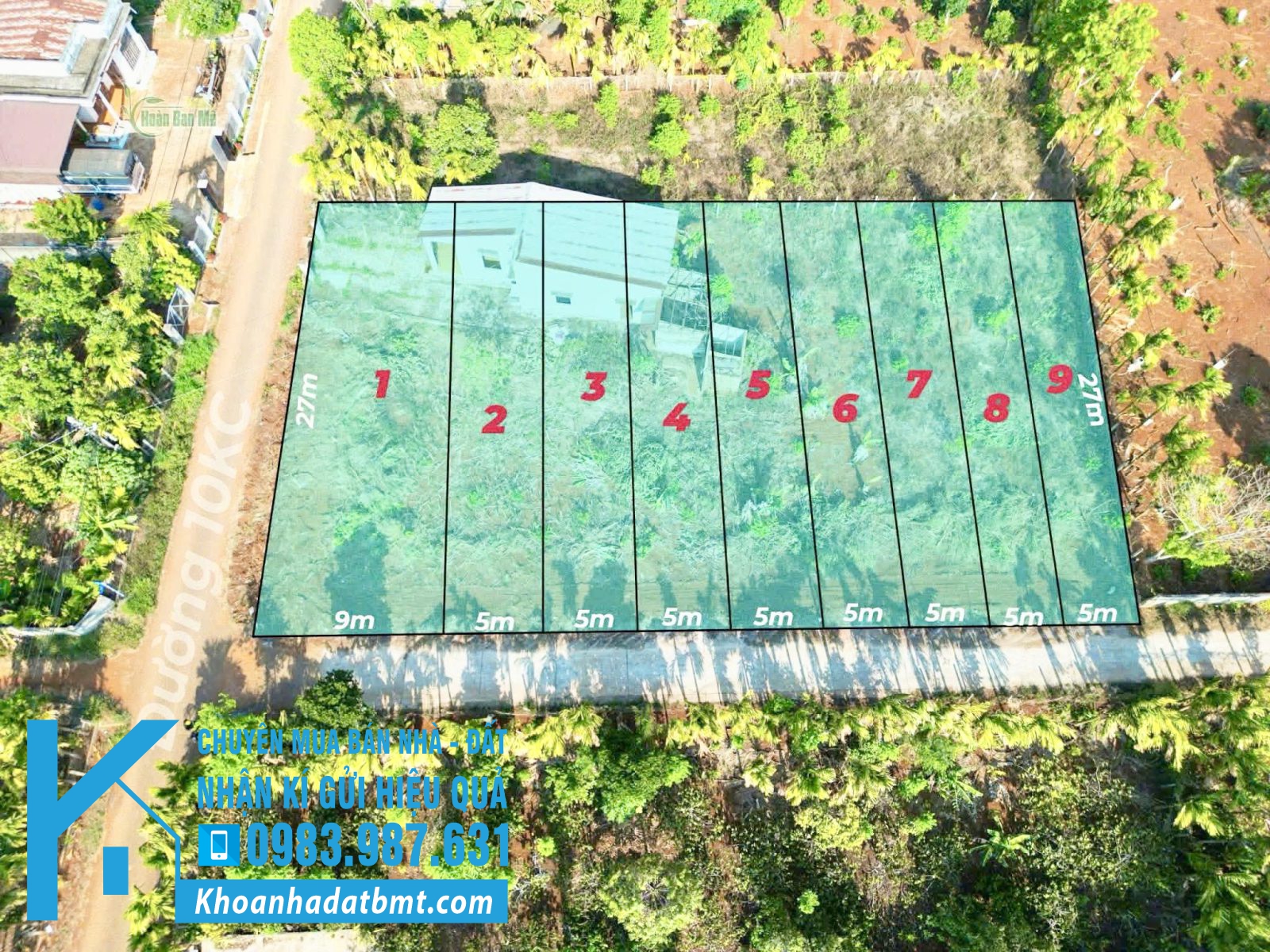💎 9 Lô TC 5x28m ( 1 lô 9x28m) đường 10KC Hoà Thuận - Đạt Lý